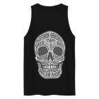 Silver skull motorcycle patch on unisex cotton tank top