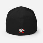 Redtorn R Logo Flexi Fit Baseball Cap with Black Design and Red White Logo