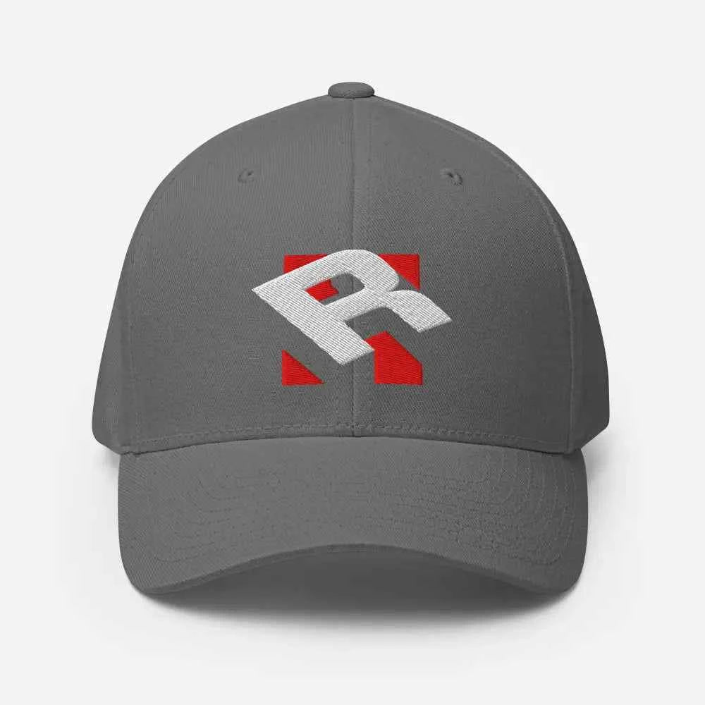 Gray Redtorn R Logo Flexi Fit Baseball Cap with Unisex Headwear Design