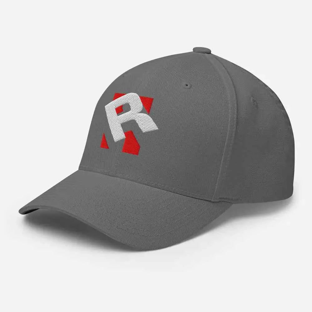 Gray Redtorn R Logo Flexi Fit Baseball Cap in Unisex Headwear