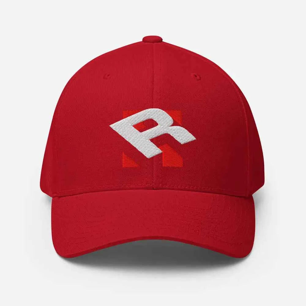 Redtorn R Logo Flexi Fit Baseball Cap with White R and Black Heart