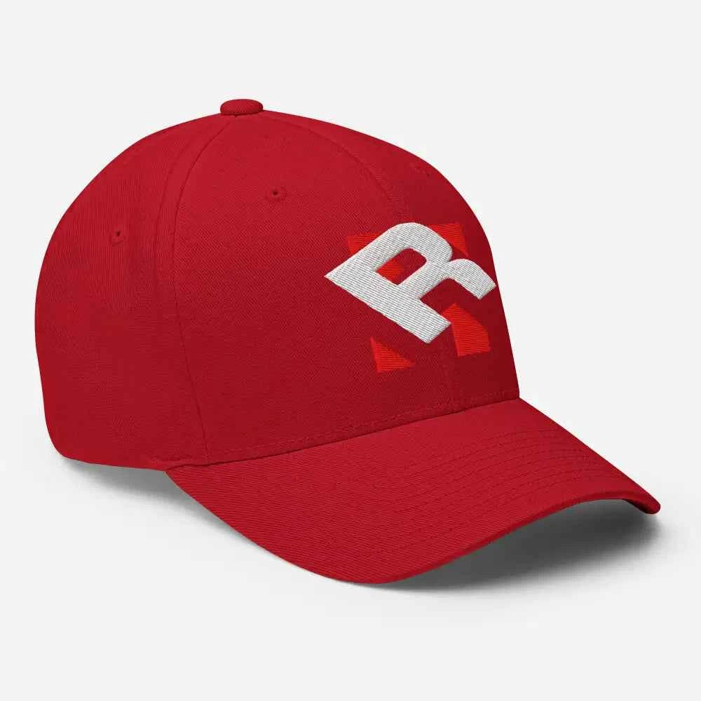 Redtorn R Logo Flexi Fit Baseball Cap in red with white logo