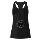 Sleek racerback tank in black with white Urban Clothing Co. logo, womens apparel from Australian clothing brand