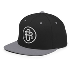 Black and gray RC Circle logo snapback cap with flat bill