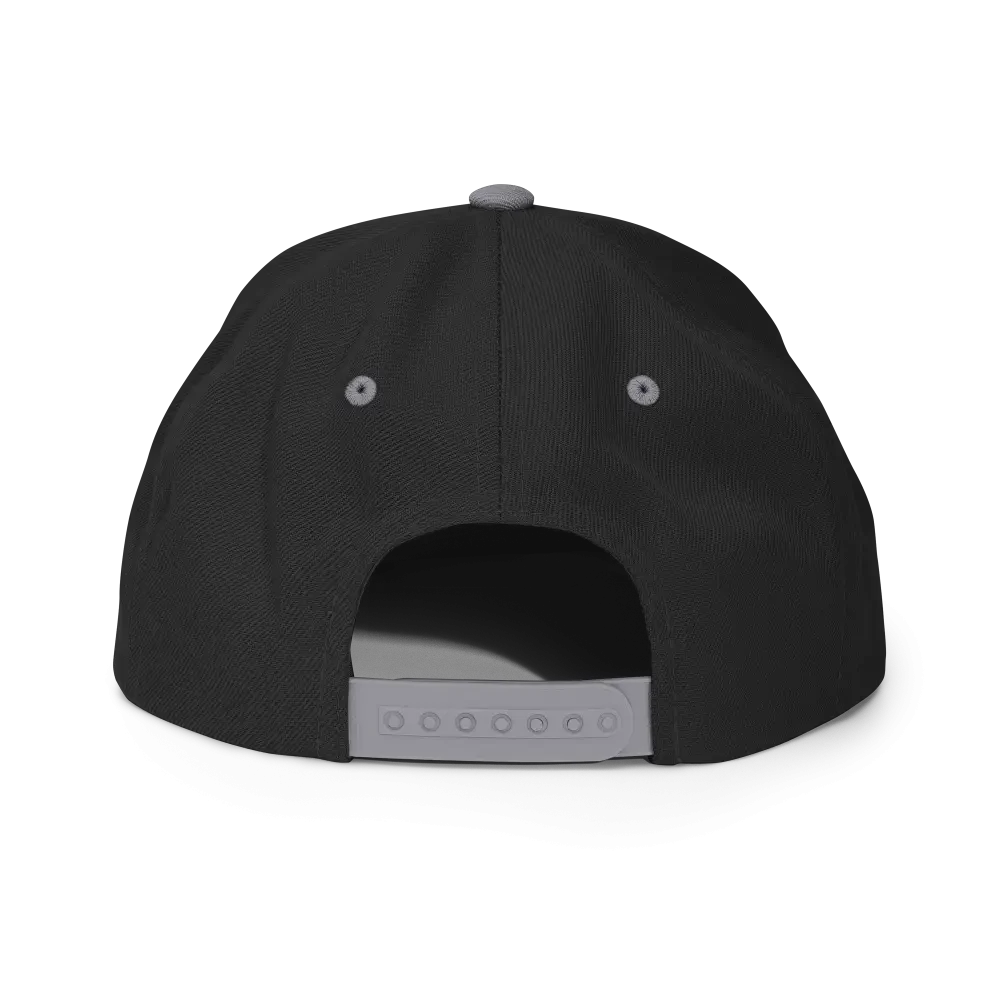 Black RC Circle Logo snapback cap with mesh and adjustable strap