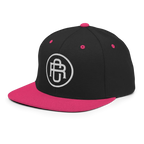 Black and pink RC Circle logo snapback cap with flat bill