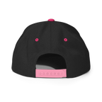 Black and pink RC Circle logo snapback cap with adjustable strap
