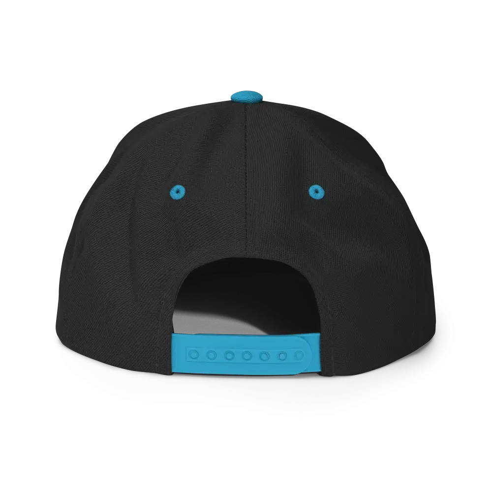 Black and teal RC Circle logo snapback cap with adjustable strap