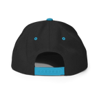 Black and teal RC Circle logo snapback cap with adjustable strap