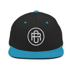 Black and teal RC Circle logo snapback cap with flat bill