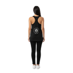 Redtorn signature logo womens racerback tank with white circular back design