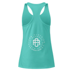 Mint green womens racerback tank with Redtorn signature logo