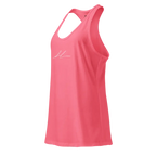 Neon pink women’s racerback tank with Redtorn signature logo