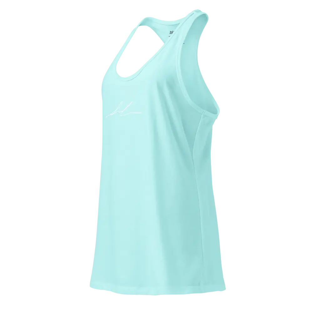 Mint green womens racerback tank with Redtorn Signature Logo