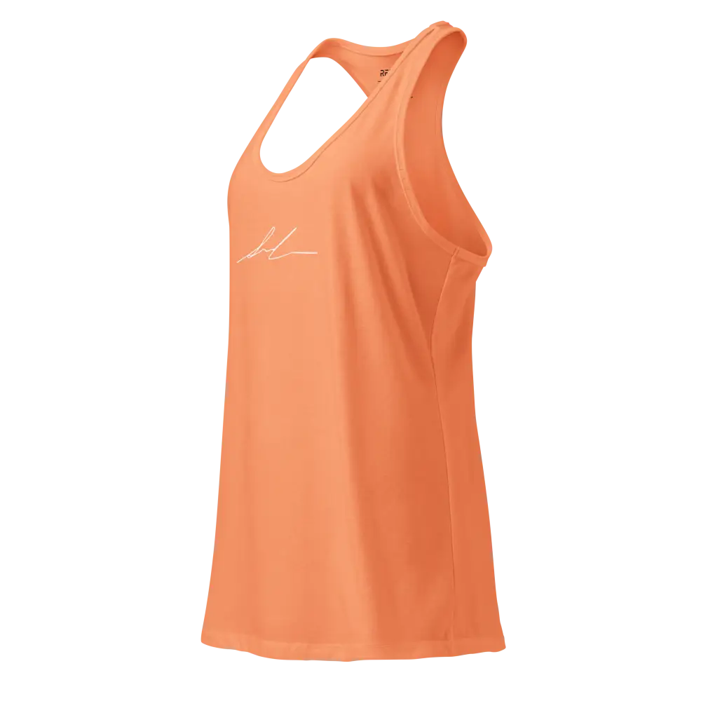 Redtorn signature logo racerback tank in orange polyester blend