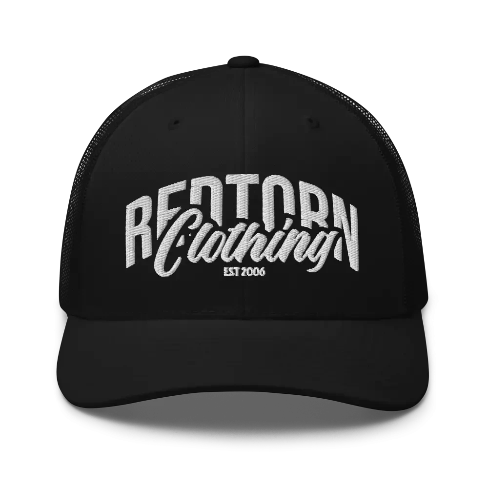 Redtorn Embroidered Logo Mesh Trucker Cap with Black Design