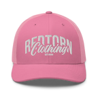 Pink Redtorn Flexfit Mesh Trucker Cap with White 2006 Logo