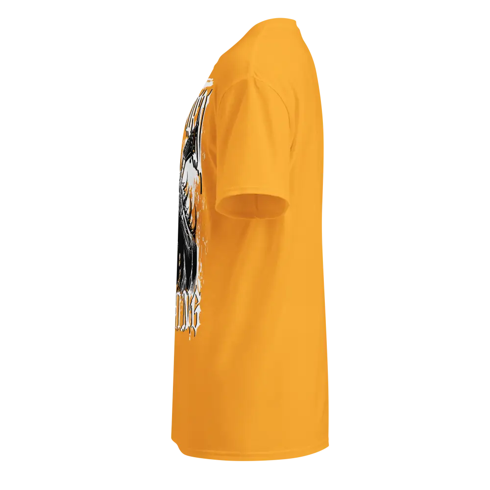 Yellow Resurrection Clothing Skull Graphic Tee with grim reaper design