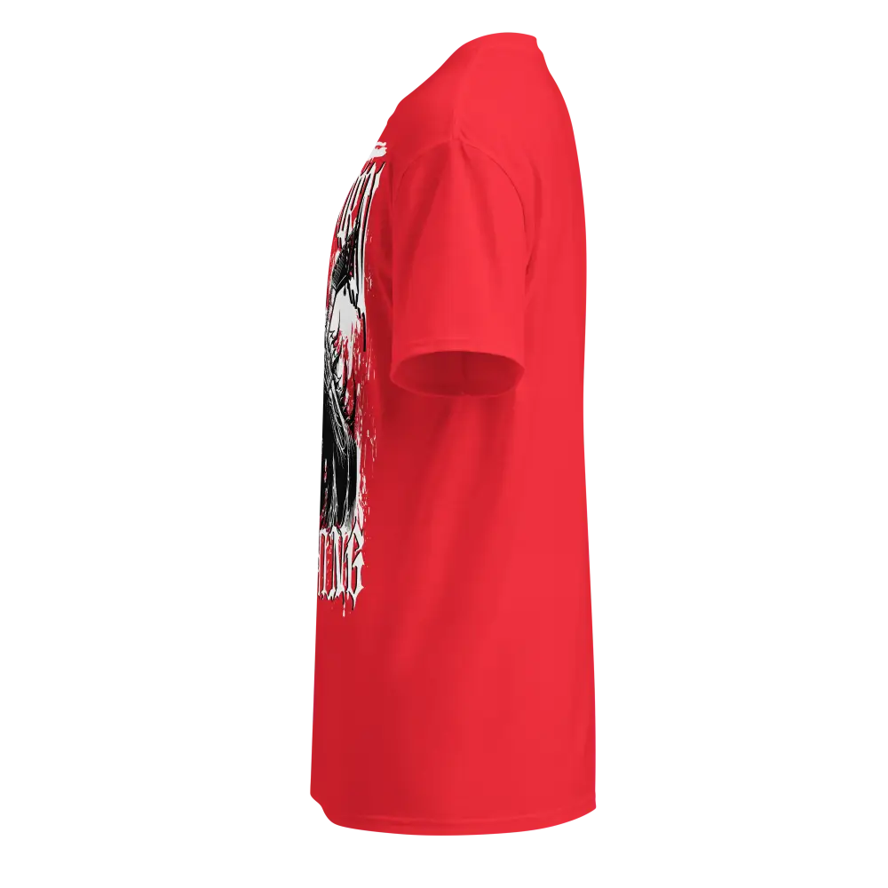 Red Skull Graphic Tee in Mens Apparel with Grim Reaper Design