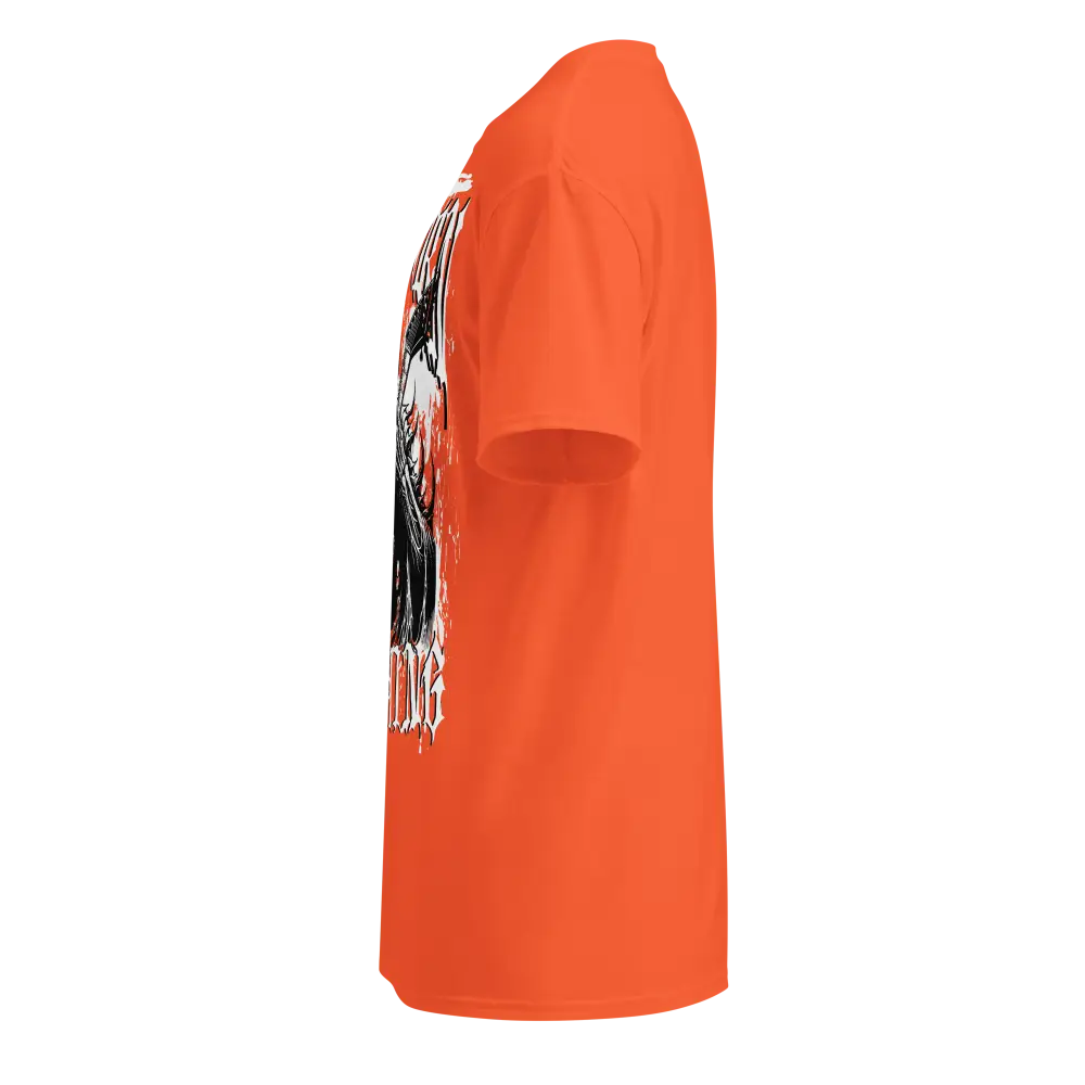 Resurrection Clothing Skull Graphic Tee in orange with grim reaper design