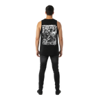 Mens premium tank top with grim reaper graphic holding instrument