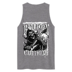 Mens premium tank top with grim reaper skull guitar graphic