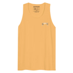 Mustard yellow mens premium tank top with grim reaper graphic