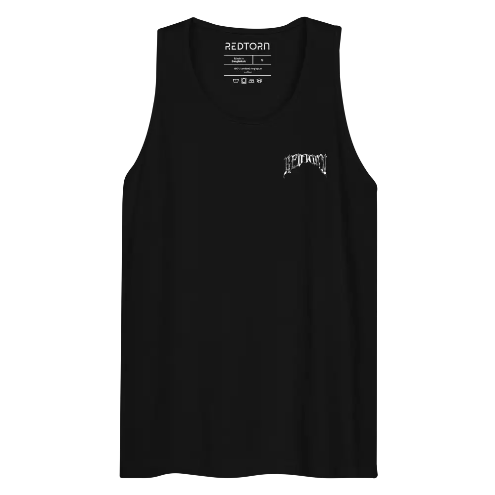 Rock out grim reaper mens premium tank top with white logo
