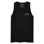 Rock out grim reaper mens premium tank top with white logo