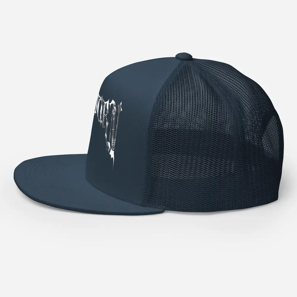 Navy blue mesh Reapers Gothic Logo Trucker Cap, unisex headwear
