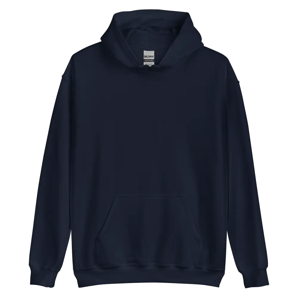 Navy blue unisex adult hoodie with grim reaper graphic and kangaroo pocket