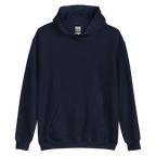Navy blue unisex adult hoodie with grim reaper graphic and kangaroo pocket