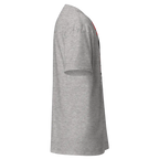 Light gray Nike hoodie with savage dog graphic tee design and red swoosh