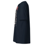 Savage Dog graphic tee with navy blue hoodie and kangaroo pocket