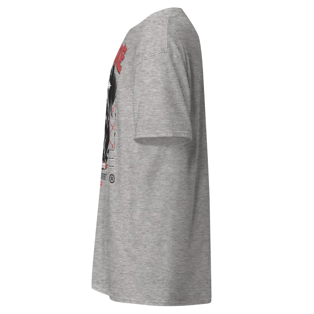 Heather gray Savage Dog Graphic Tee, unisex adult aggressive streetwear