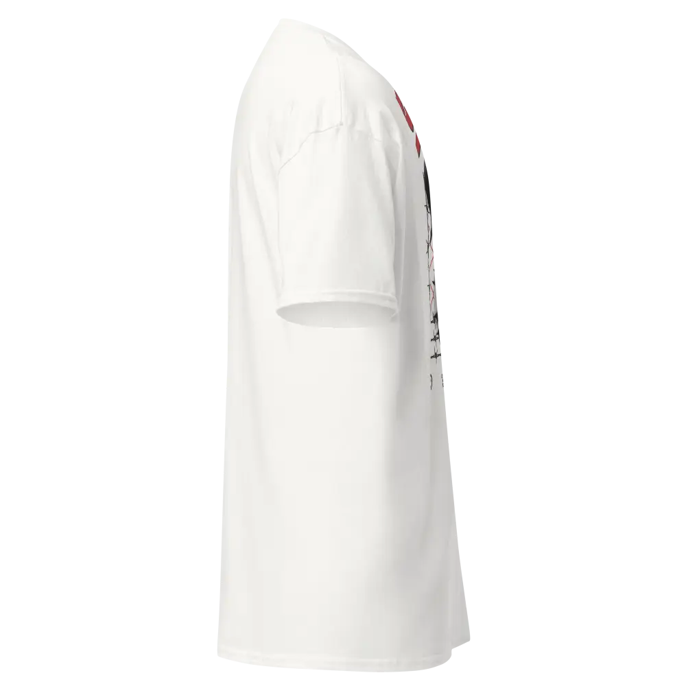 Savage Dog Graphic Tee with white chef jacket and red accents