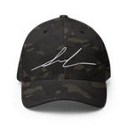 Signature Logo Flexi Fit Baseball Cap in camouflage with white design
