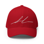 Red Signature Logo Flexi Fit Baseball Cap with White Design