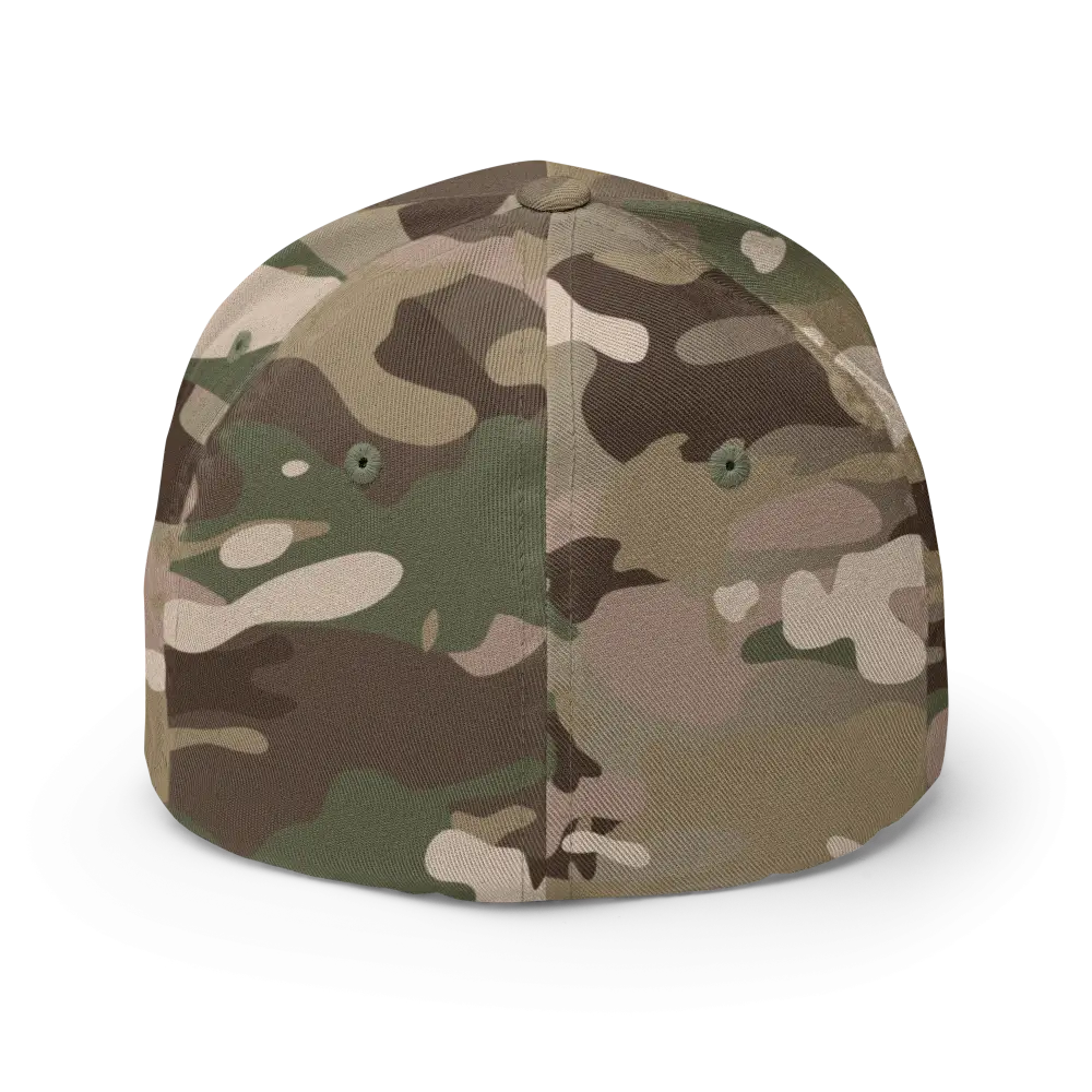 Signature Logo Flexi Fit Baseball Cap with Camouflage Pattern