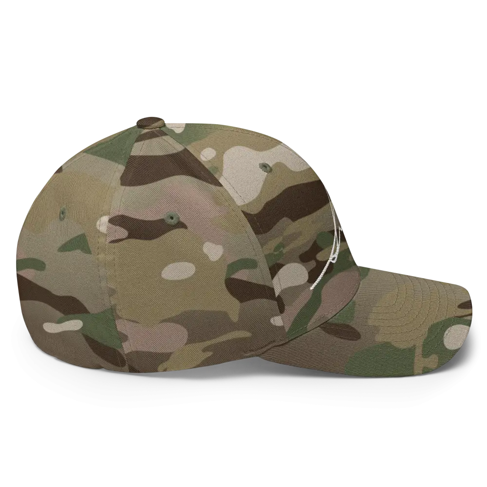 Signature Logo Flexi Fit Baseball Cap in Camouflage