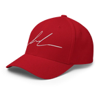 Red Flexi Fit Baseball Cap with White Signature Logo Design