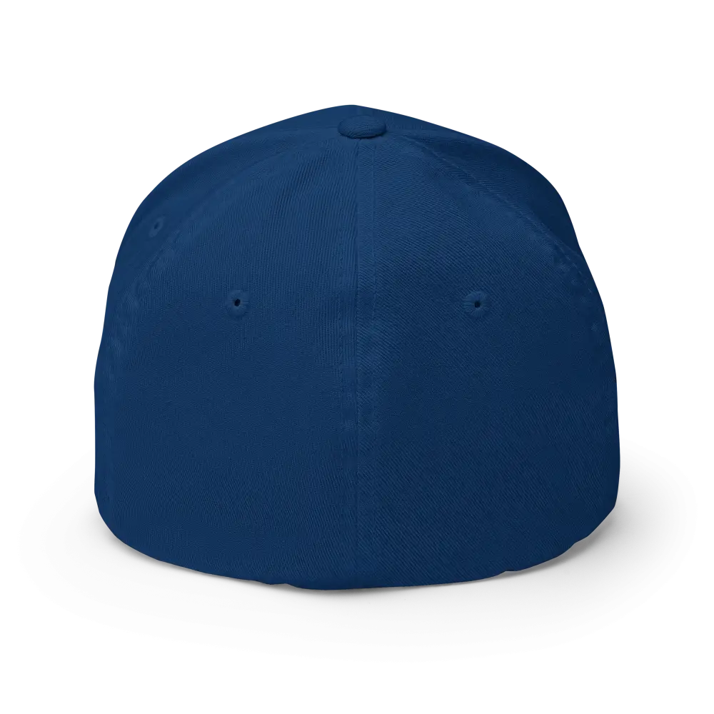 Royal blue Signature Logo Flexi Fit Baseball Cap with adjustable strap