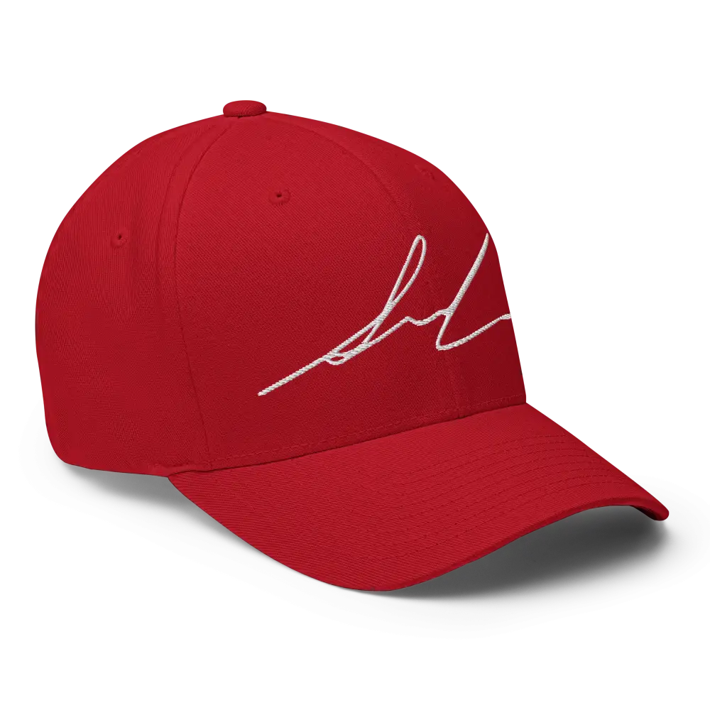 Red Nike signature logo flexi fit baseball cap, unisex headwear