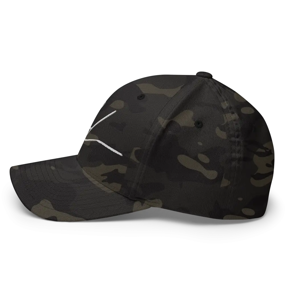 Signature Logo Flexi Fit Baseball Cap in camouflage with adjustable strap