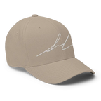 Beige flexi fit baseball cap with white signature logo design