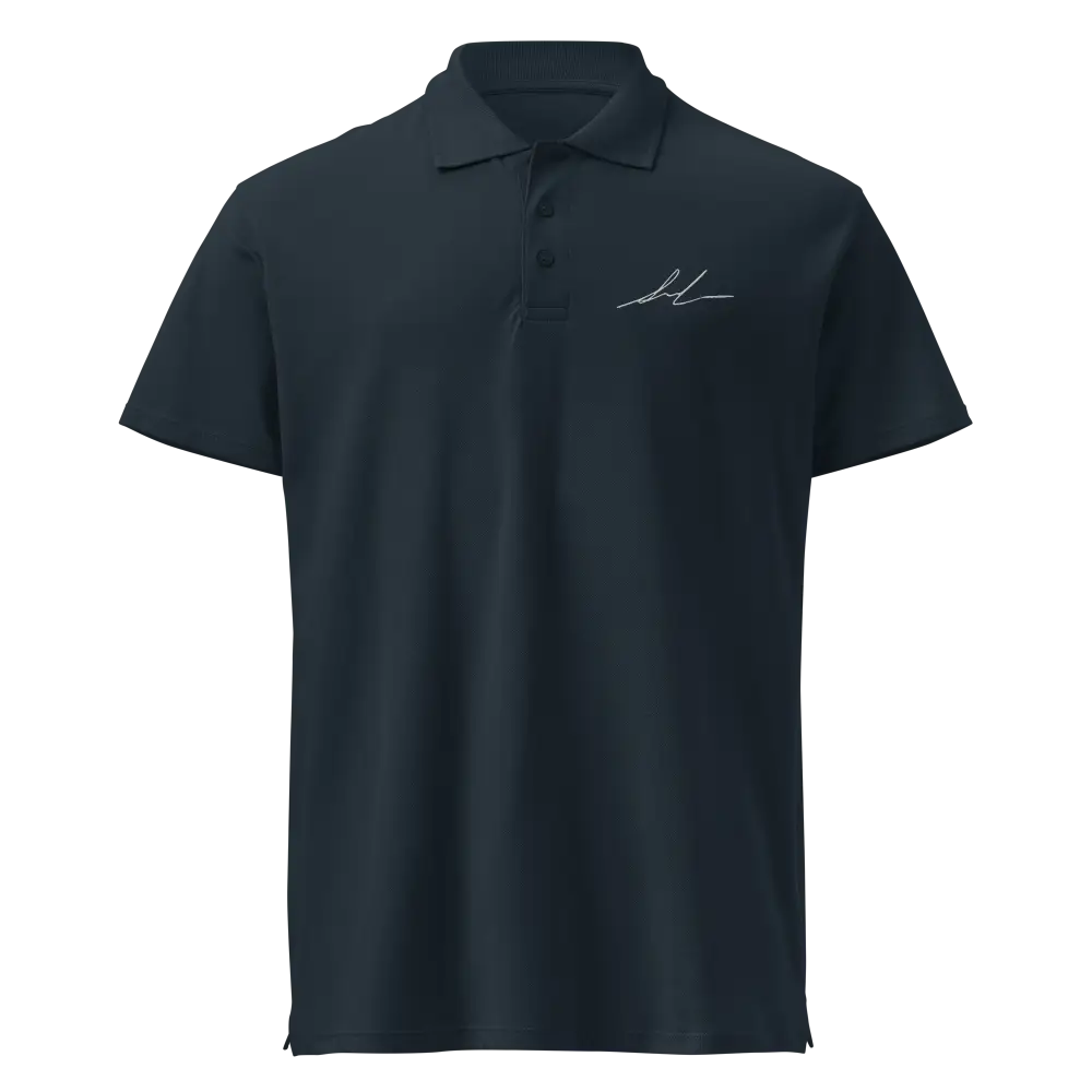 Dark blue Redtorn Signature unisex polo shirt with white chest logo