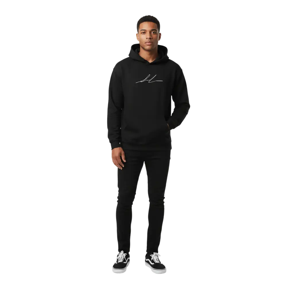 Signature logo hoodie with premium script logo on unisex adult hoodie