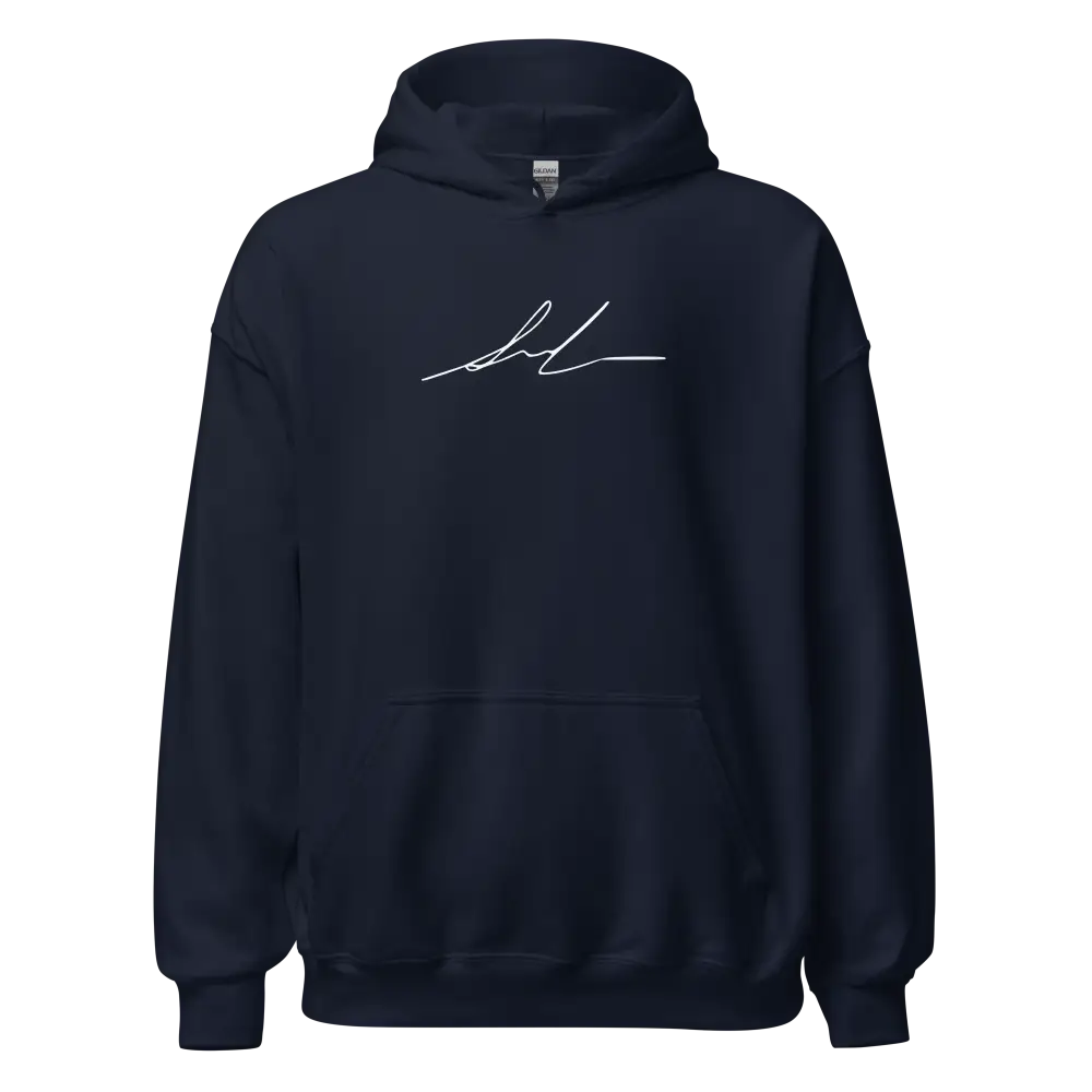 Redtorn Signature Series navy blue street wear hoodie with white chest design