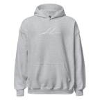 Signature logo unisex adult hoodie in white cotton-polyester blend