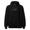 Signature logo unisex adult hoodie in black with white chest script